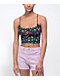 A-Lab Roxanne Butterfly Black Mesh Crop Tank Top - Thumbnail image 1 of 3
