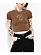 A-Lab Serina Angel Heart Brown Crop T-Shirt