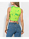 A-Lab Sullivan Alien Green Tie Dye Crop Tank Top