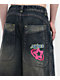 A.LAB Analog Curved Blue Wash Oversized Denim Shorts - Thumbnail image 3 of 4