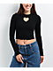 A.LAB Audrina Caviar Cutout Long Sleeve Crop T-Shirt - Thumbnail image 1 of 4