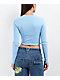 A.LAB Audrina Flower Light Blue Long Sleeve Crop T-Shirt - Thumbnail image 2 of 4