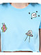 A.LAB Ballina Embroidered Blue Crop T-Shirt - Thumbnail image 3 of 5