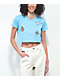 A.LAB Ballina Embroidered Blue Crop T-Shirt - Thumbnail image 1 of 5