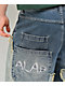 A.LAB Chain Star Blue Wash Mega Wide Denim Shorts - Thumbnail image 4 of 9