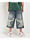 A.LAB Chain Star Blue Wash Mega Wide Denim Shorts - Thumbnail image 2 of 9