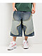 A.LAB Chain Star Blue Wash Mega Wide Denim Shorts - Thumbnail image 1 of 9