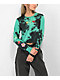 A.LAB Dita Visualize Peace Black & Blue Long Sleeve Tie-Dye Crop T-Shirt - Thumbnail image 1 of 5
