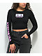 A.LAB Freckle Anime Eyes Black Crop Long Sleeve T-Shirt - Thumbnail image 1 of 7