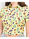 A.LAB Goldie Frog Print Yellow Crop Shirt - Thumbnail image 3 of 4