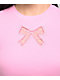 A.LAB Katrina Bow Cutout Pink Crop T-Shirt - Thumbnail image 3 of 4