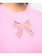 A.LAB Katrina Bow Cutout Pink Crop T-Shirt - Thumbnail image 4 of 4