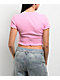 A.LAB Katrina Bow Cutout Pink Crop T-Shirt - Thumbnail image 2 of 4