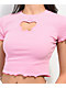 A.LAB Katrina Butterfly Cutout Pink Crop T-Shirt - Thumbnail image 3 of 3