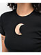 A.LAB Katrina Moon Cutout Black Crop Top - Thumbnail image 2 of 3