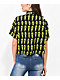A.LAB Kona Black & Green Crop Short Sleeve Button Up Alien Shirt - Thumbnail image 2 of 3