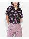 A.LAB Kona Teddy Bear Black Crop Short Sleeve Button Up Shirt - Thumbnail image 1 of 3
