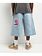 A.LAB Mega Star Light Blue Wash Denim Shorts - Thumbnail image 2 of 6