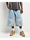 A.LAB Mega Star Light Blue Wash Denim Shorts - Thumbnail image 1 of 6