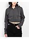 A.LAB Meltdown Charcoal Crop Zip Hoodie - Thumbnail image 2 of 3
