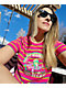 A.LAB Quinnie Bloom Tune Pink Stripe Crop T-Shirt - Thumbnail image 2 of 3
