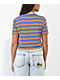A.LAB Quinnie Frick Off Purple Stripe Crop T-Shirt - Thumbnail image 3 of 4