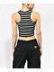 A.LAB Roscoe Black & White Stripe Button Up Crop Tank Top - Thumbnail image 2 of 3