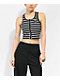 A.LAB Roscoe Black & White Stripe Button Up Crop Tank Top - Thumbnail image 1 of 3