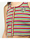 A.LAB Roscoe Red, Green & Purple Stripe Button Up Crop Tank Top - Thumbnail image 4 of 6