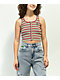 A.LAB Roscoe Red, Green & Purple Stripe Button Up Crop Tank Top - Thumbnail image 1 of 6