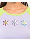 A.LAB Sammie Flower Green & Purple Long Sleeve Raglan Crop T-Shirt - Thumbnail image 3 of 3