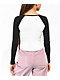 A.LAB Sammie Heart Black & White Long Sleeve Raglan Crop T-Shirt - Thumbnail image 2 of 3