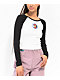 A.LAB Sammie Heart Black & White Long Sleeve Raglan Crop T-Shirt - Thumbnail image 1 of 3