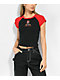 A.LAB Tammie Devil's Advocate Black & Red Raglan Crop T-Shirt - Thumbnail image 1 of 4