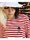 Above The Norm Logo Red & White Stripe Long Sleeve T-Shirt - Thumbnail image 5 of 5
