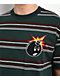 Adam Bomb Logo Striped Green Knit Boxy T-Shirt - Thumbnail image 3 of 3