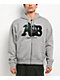 Adam Bomb Mascot Chenille Grey Zip Hoodie - Thumbnail image 1 of 7