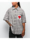 Aelfric Eden Crochet Heart Pocket Green Plaid Short Sleeve Button Up Shirt - Thumbnail image 1 of 4