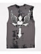 Afflicition Crossed Over Cutoff Black Tie Dye Tank Top - Thumbnail image 5 of 8