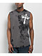Afflicition Crossed Over Cutoff Black Tie Dye Tank Top - Thumbnail image 2 of 8