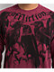 Afflicition Crows Burgundy Lava Wash Long Sleeve T-Shirt - Thumbnail image 3 of 4
