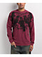 Afflicition Crows Burgundy Lava Wash Long Sleeve T-Shirt - Thumbnail image 1 of 4