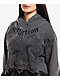 Affliction Angels Distressed Grey Wash Boxy Crop Hoodie - Thumbnail image 3 of 4