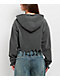 Affliction Angels Distressed Grey Wash Boxy Crop Hoodie - Thumbnail image 2 of 3