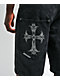 Affliction Creed Black Wash Wide Leg Denim Shorts - Thumbnail image 6 of 6