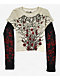 Affliction Crimson Doom White Wash & Black 2fer Long Sleeve Crop T-Shirt - Thumbnail image 1 of 2