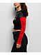 Affliction Criss Cross Black & Red 2fer Long Sleeve Crop T-Shirt - Thumbnail image 4 of 4