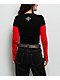 Affliction Criss Cross Black & Red 2fer Long Sleeve Crop T-Shirt - Thumbnail image 2 of 4