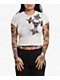Affliction Cross White Tea Stain Wash Crop T-Shirt - Thumbnail image 1 of 3