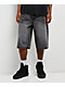 Affliction Crossed Chains Grey Wash Denim Shorts - Thumbnail image 2 of 7